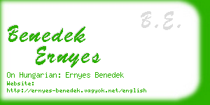 benedek ernyes business card